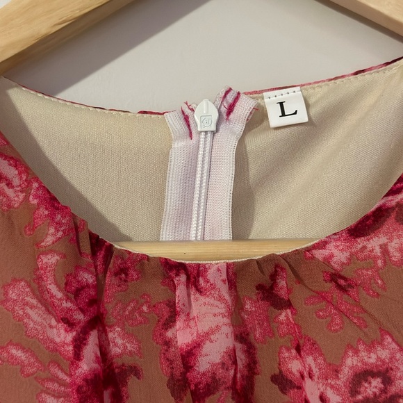 Large Summer Dress Random Floral Print Ring Linked Cut Out Layered Hem Chiffon - Picture 9 of 9